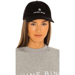 ANINE BING Sport Jeremy Baseball Cap in Black One Size New Womens Hat